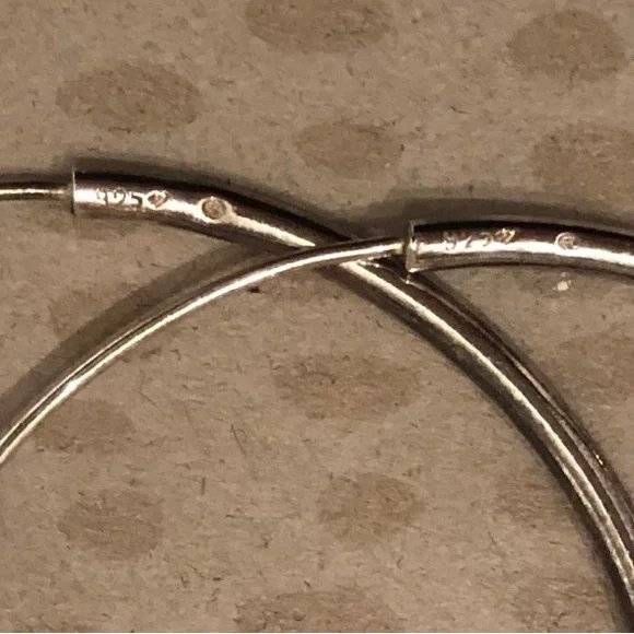 Rare Vintage Silpada Sterling Silver Flexible Endless Hoop Earrings P0696 - Picture 5 of 11